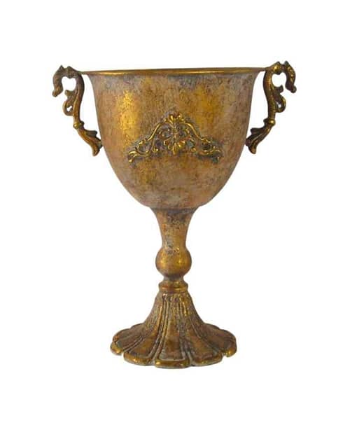 Immagine e commerce Coppa in metallo con manici Diametro 20 alta 32 cm oro anticato