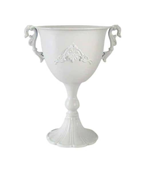 Immagine e commerce Coppa in metallo con manici Diametro 20 alta 32 cm  cm bianco lucido