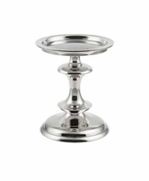 Immagine e commerce Candeliere alluminio piattino ampio stelo a balaustra cm 13 h15