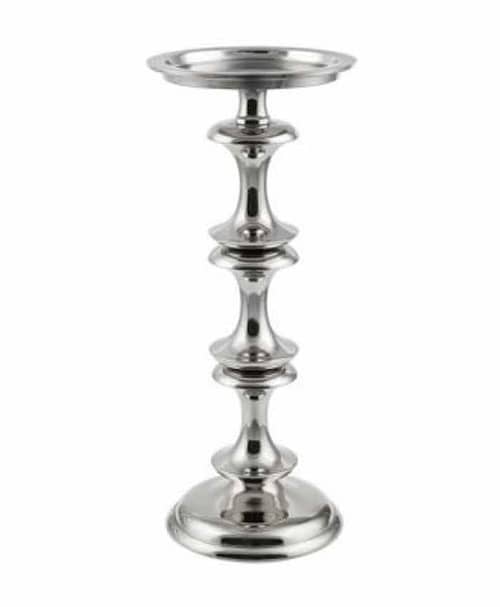 Immagine e commerce Candeliere alluminio piattino ampio stelo a balaustra cm 13 h31