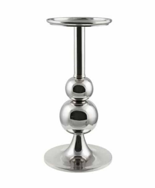 Immagine e commerce Candeliere alluminio fusto lineare con ornamenti sferici cm 24 h57
