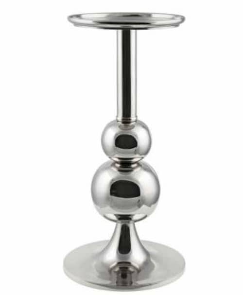 Immagine e commerce Candeliere alluminio fusto lineare con ornamenti sferici cm 24 h66
