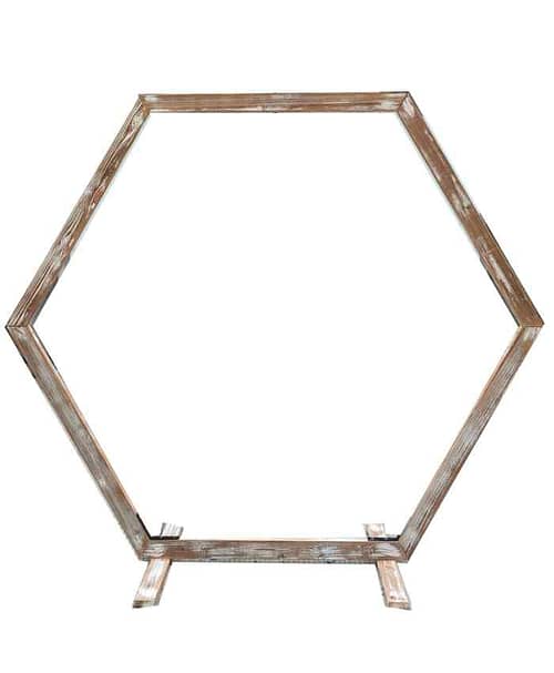 Immagine e commerce Arco in legno naturale Esagonale effetto sbiancato 200x60 h210 cm