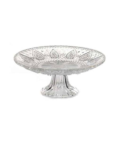 Immagine e commerce Alzatina di Vetro con decori diametro 25 alta 13 cm - Trasparente