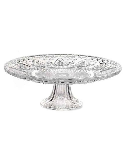 Immagine e commerce Alzatina di Vetro con decori diametro 30 alta 13 cm - Trasparente
