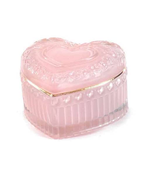 Immagine e commerce Scrigno Cuore in vetro con decori diametro 9 alto 6 cm - Rosa