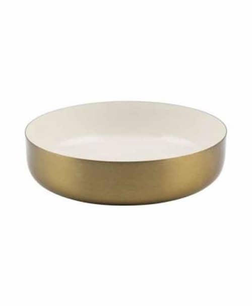 Immagine e commerce Ciotola in metallo oro e avorio per allestimenti alta 4 diametro 15 cm