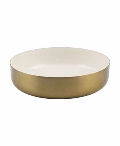 Immagine e commerce Ciotola in metallo oro e avorio per allestimenti alta 4 diametro 18 cm