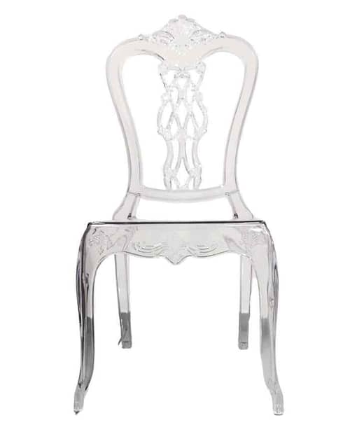 Immagine e commerce Sedia plexiglass trasparente con schienale lavorato 50x50 alta 100 cm
