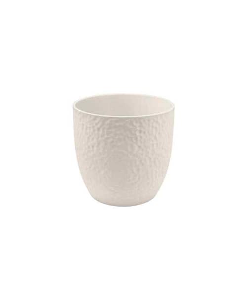 Immagine e commerce Portavaso da interno in ceramica lavorata per piante vaso 9 cm Avorio