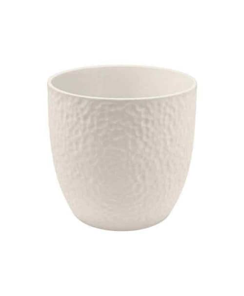 Immagine e commerce Porta vaso da interno in ceramica lavorata per piante vaso 15 cm Avorio