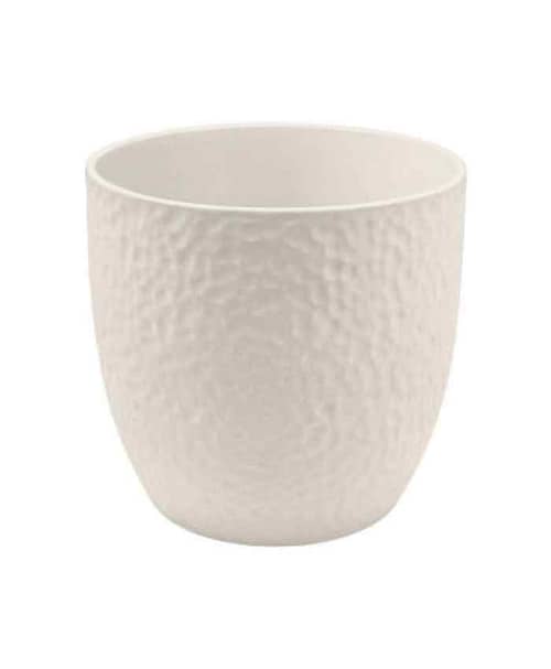 Immagine e commerce Porta vaso da interno in ceramica lavorata per piante vaso 19 cm Avorio