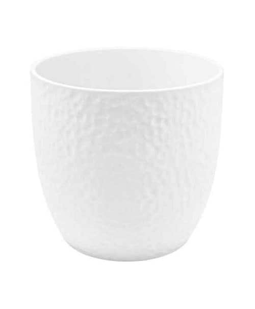 Immagine e commerce Porta vaso da interno in ceramica lavorata per piante vaso 19 cm Bianco