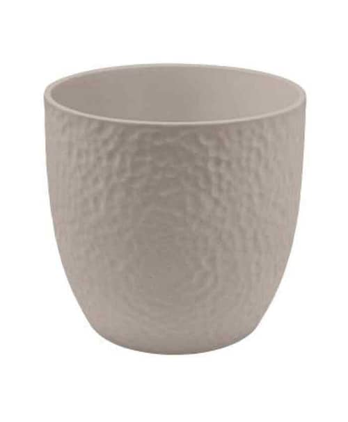 Immagine e commerce Porta vaso da interno in ceramica lavorata per piante vaso 22 cm Tortora