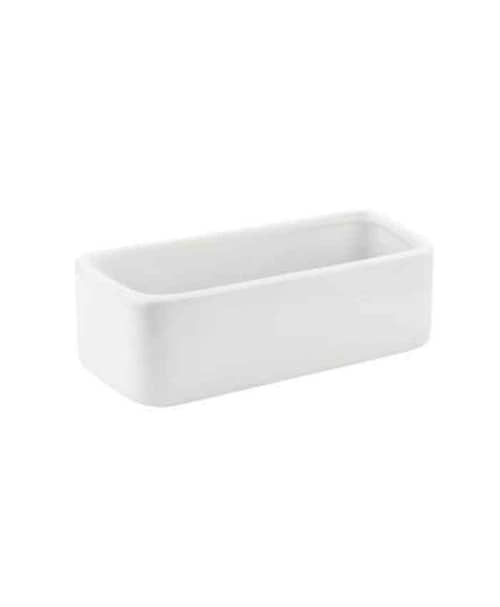 Immagine e commerce Fioriera rettangolare ceramica bianca angoli arrotondati cm 17x8 h55