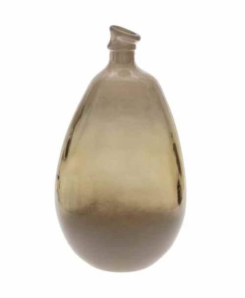 Immagine-e-commerce-Vaso arredo vetro fumè forma bottiglia dal profilo irregolare con collo inclinato cm 25 h47