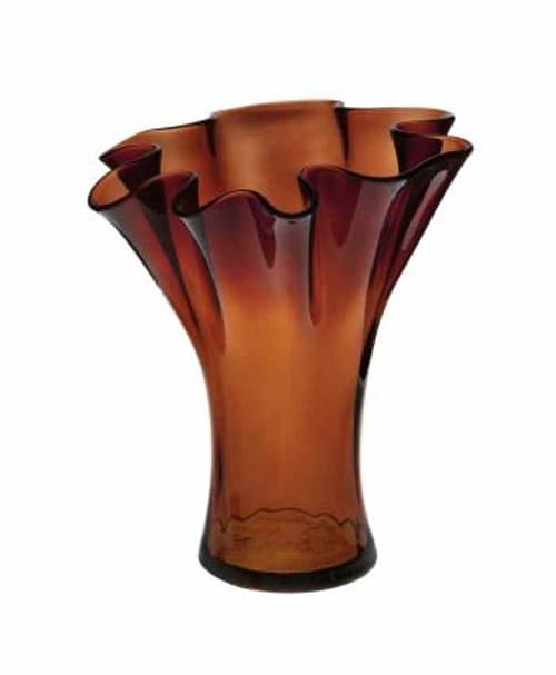 Immagine-e-commerce-Vaso arredo in vetro color bordeaux con orlo smerlato diametro 20 alto 26 cm