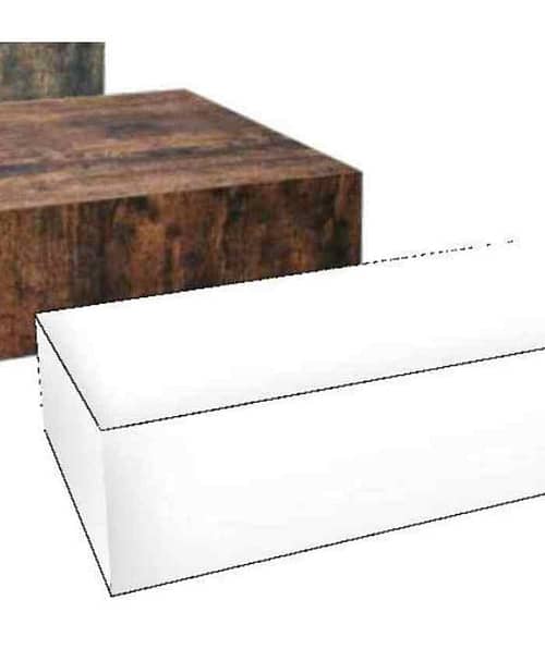 Immagine e commerce Alzata rettangolare bassa in mdf bianco cm 70x40 h20