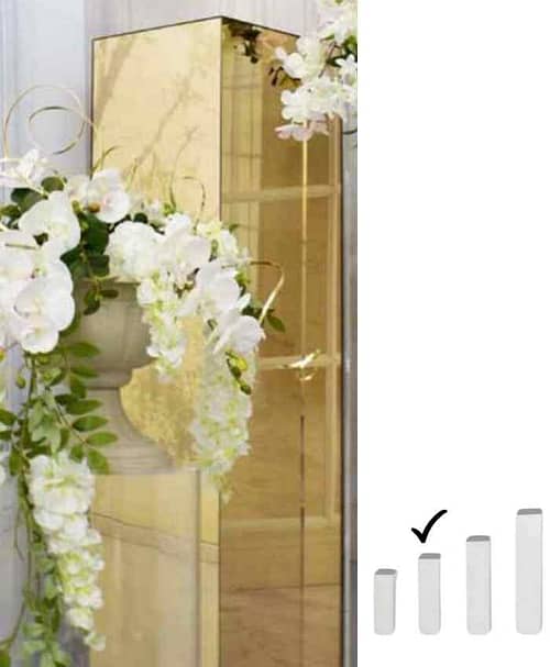 Immagine e commerce Colonna quadra in plexiglass specchio oro cm 29x29 h100