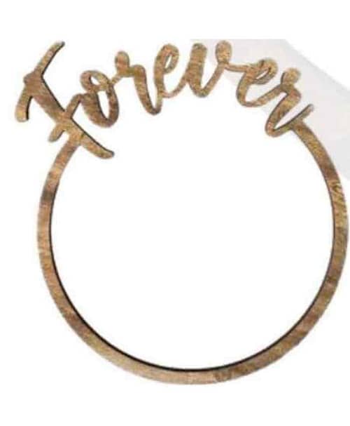 Immagine e commerce Cerchio in legno chiaro con scritta FOREVER cm 37x41 h1
