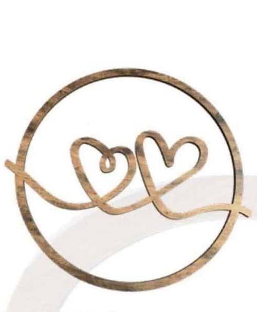 Immagine e commerce Cerchio in legno chiaro con DOPPIO CUORE cm 61x55 h1