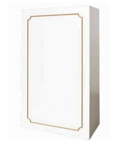 Immagine e commerce Alzata rettangolare in MDF bianco con incisione oro cm 40x20 h70