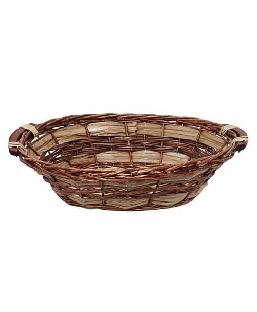 Immagine e commerce Cesto confezionamento ovale in vimini marron e naturale  cm 50x35 h 14