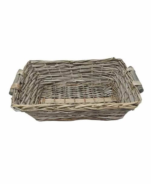 Immagine e commerce Cesto confezionamento rettangolare in vimini grigio cm 51x36 h 12