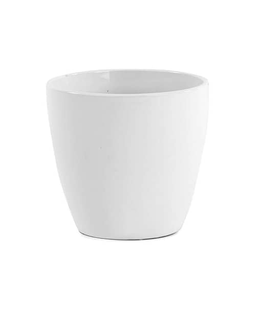 Immagine-e-commerce-Portavaso ceramica forma svasata profilo curvo cm 13 h12 colore bianco