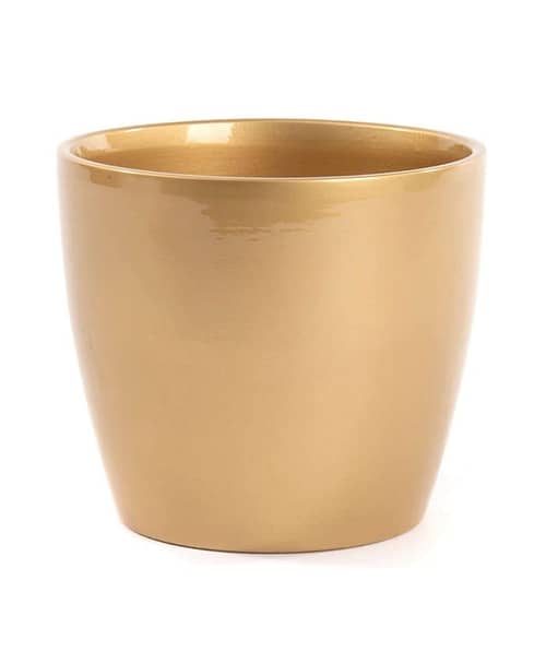 Immagine-e-commerce-Portavaso ceramica forma svasata profilo curvo cm 24 h22 colore oro