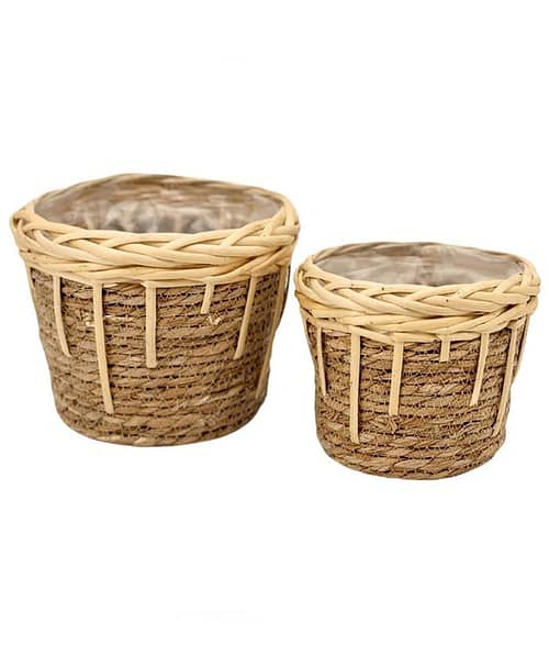 Immagine-e-commerce-Serie 2 portavasi vimini erba palustre colori naturali diametro 17-20 cm