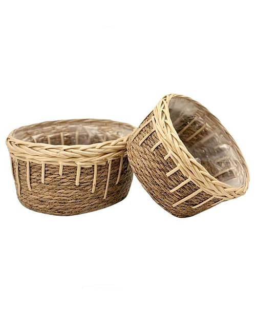 Immagine-e-commerce-Serie 2 ceste tonde vimini erba palustre colori naturali diametro 25-30 cm