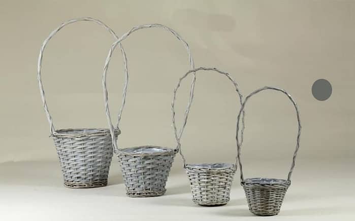 Immagine e commerce Cestini in vimini con manico grigio per piante vaso 12 cm