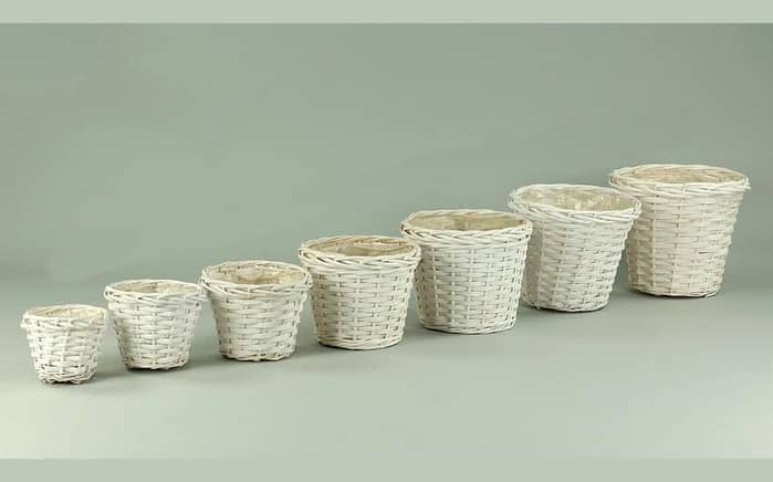 Immagine e commerce Cachepot portavaso in vimini bianco per piante vaso 12 cm