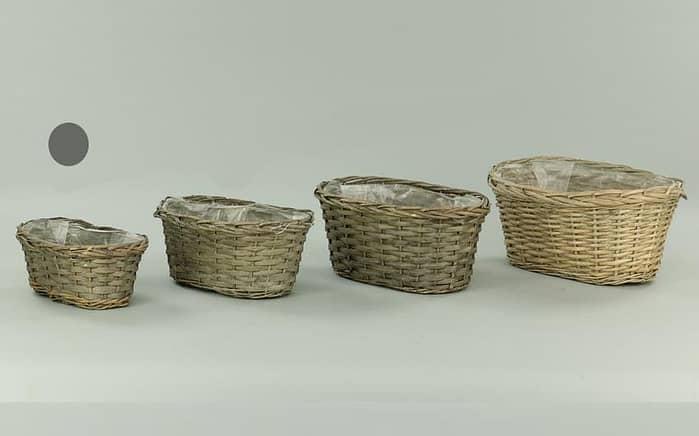 Immagine e commerce Cesti in vimini grigio per piante 2 vaso 12 cm