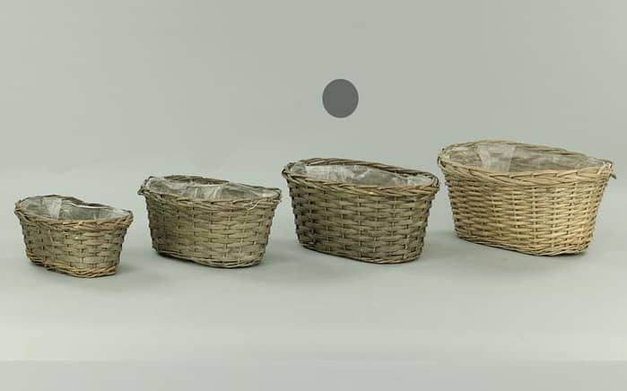 Immagine e commerce Cesti in vimini grigio per piante 2 vaso 16 cm