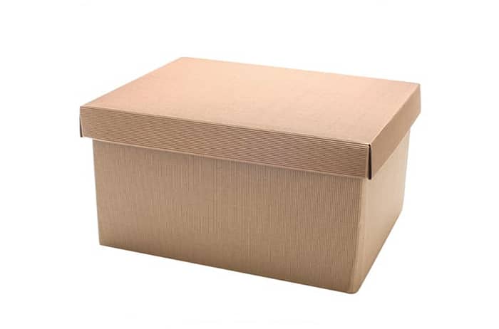 Immagine e commerce Scatola per cesti natalizi in cartoncino rigato con coperchio liscio cm 32x24 h20