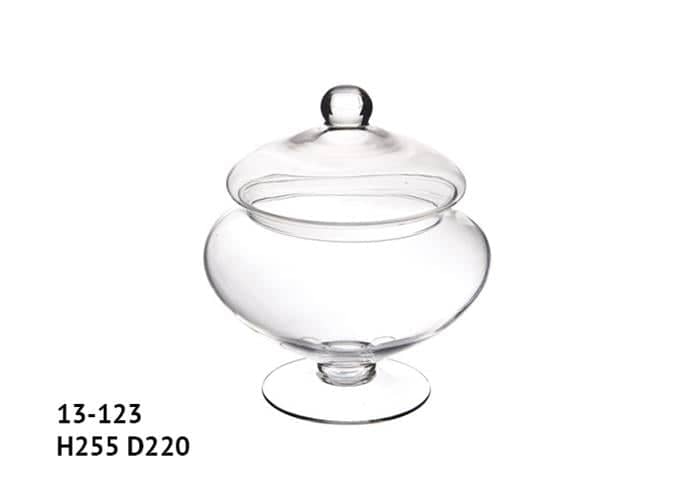 Portaconfetti vetro forma ovale diametro 22 altezza 25 cm