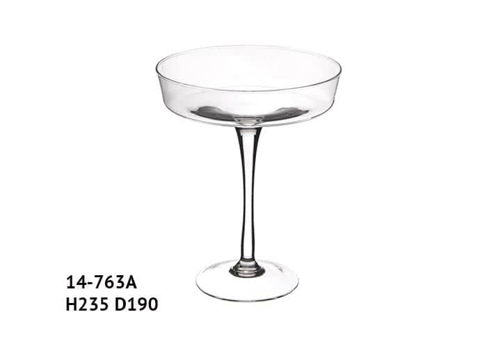 Alzata in vetro per fioristi bordo basso h 23.5 cm