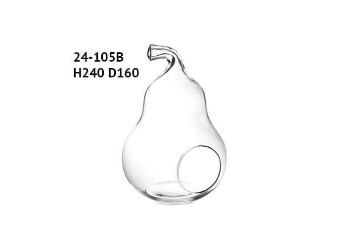 Vaso vetro a forma di pera alta cm 24