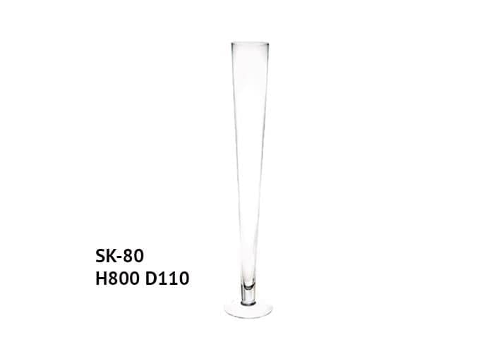 Vaso conico con piede alto 80 cm