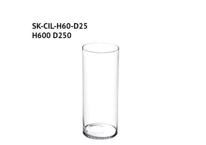 Cilindro vetro spesso diametro 25 alto 60 cm