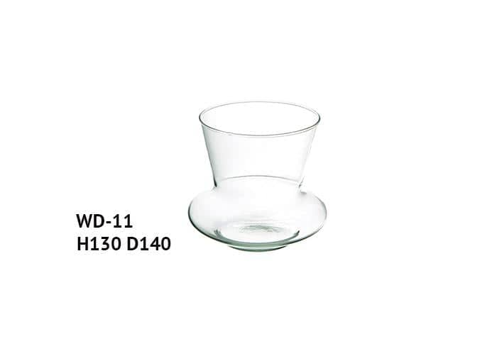 Vaso vetro riciclato pancia bassa diametro 14 cm