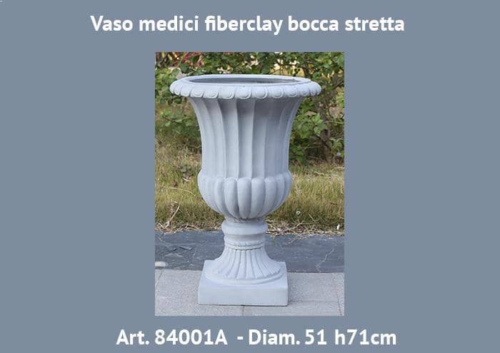 Vaso medici in fiberclay bocca stretta d51 h71 cm (colore grigio)