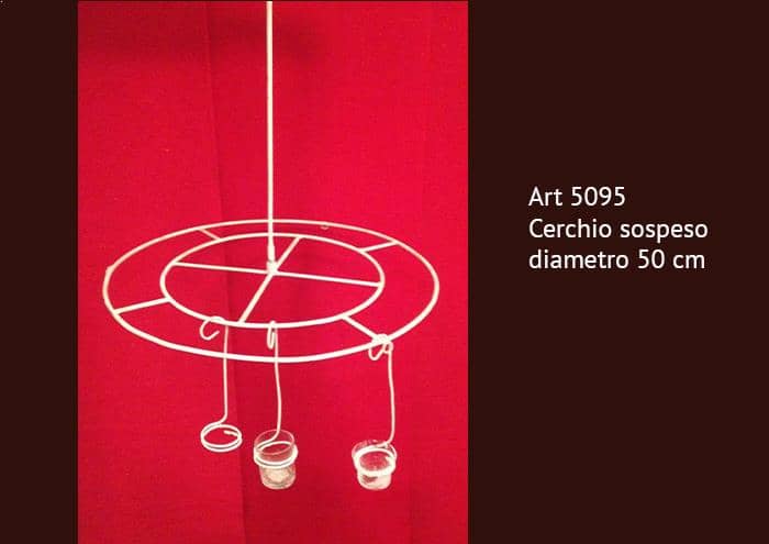 Cerchio metallico portacandele da appendere diametro 50 cm - Strutture per addobbi floreali