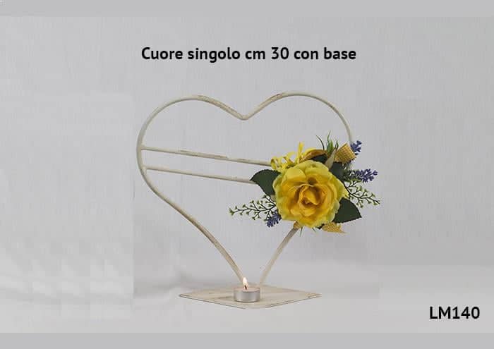 Cuore singolo cm 30 con base - Strutture per addobbi floreali