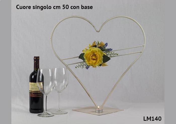 Cuore singolo cm 50 con base - Strutture per addobbi floreali