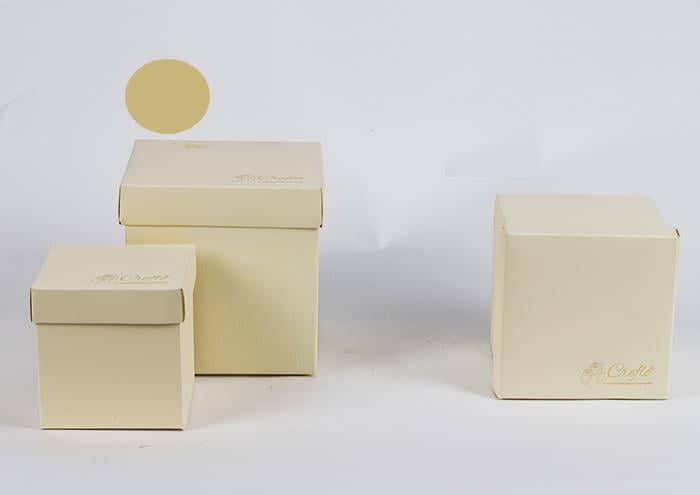 Scatole per fiori a forma di cubo cm 14 avorio