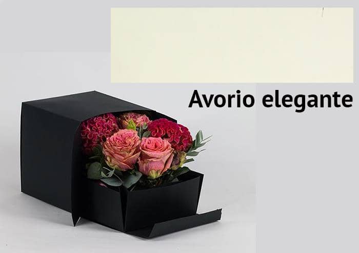 Surprise Box middle confezione regalo per fiori in scatola forma quadrata cm 20 avorio
