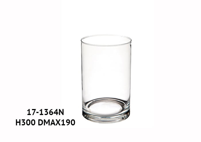 Cilindro vetro fondo spesso diametro 19 altezza 30 cm